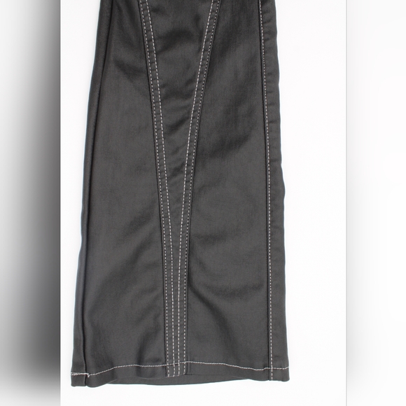 Women's XS Black Faux Leather Flare Pants - Picture 8 of 9